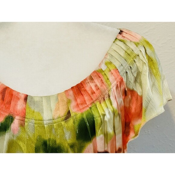 Anthropologie Tabitha Zoya Size10 Watercolor Silk Blend Dress Preppy Art to Wear - Picture 4 of 13